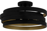 Three Light Semi Flush Mount in Matte Black
