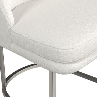 Pearl Dining Chair - Bone Fabric/Brushed Silver