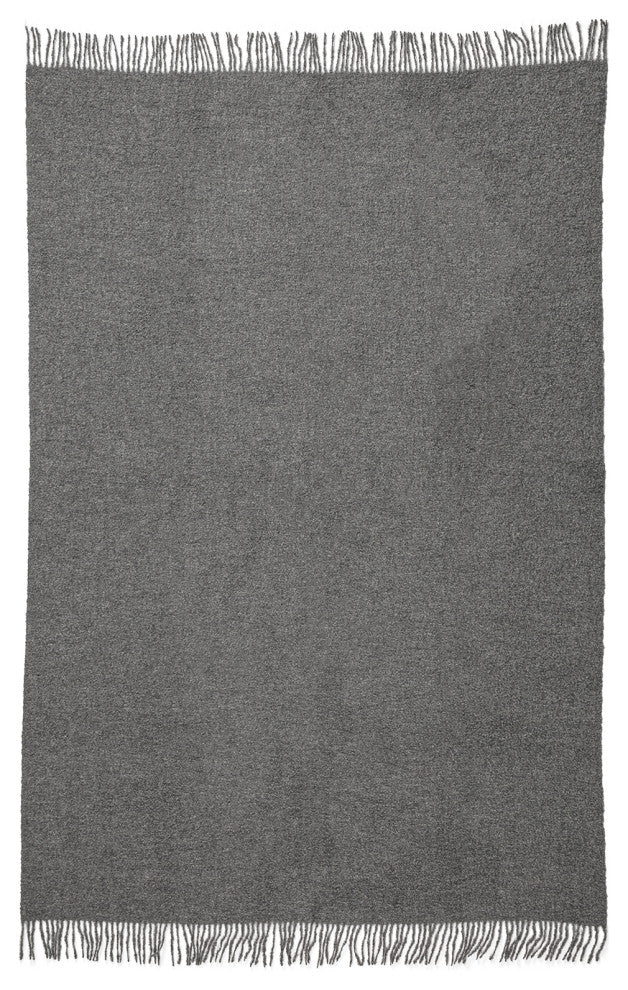 Alpaca Boucle Throw 140x180Cm, Shadow