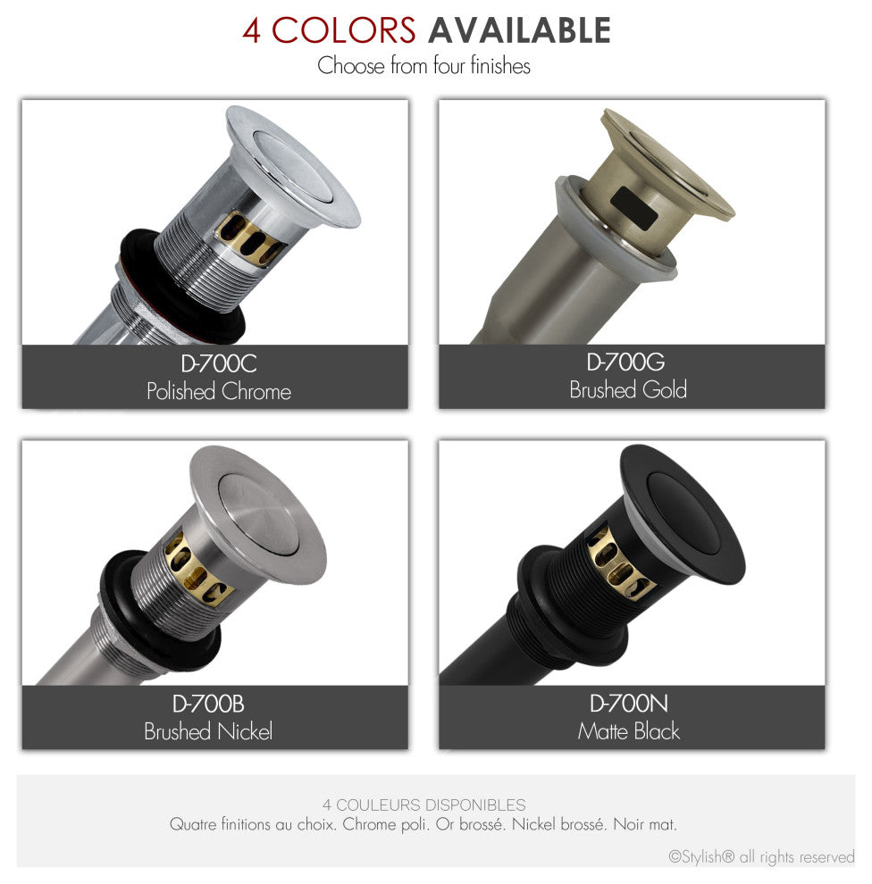 STYLISH Brushed Gold Pop-Up Bathroom Sink with Overflow Set of Two