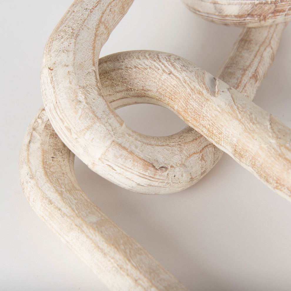 Alix 29.0Lx5.0Wx5.0H Beige Wooden Link Chain Decorative Object