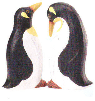 Set of 2 Wooden Penguins
