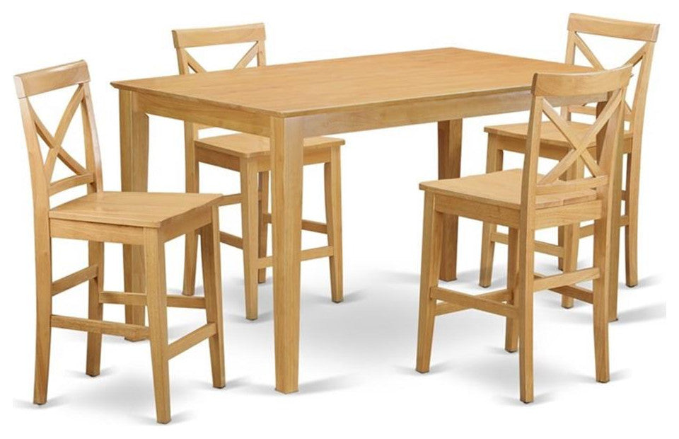 Hazel Counter-Height Rectangular Dining Table Set, 5 Pieces, Wood