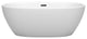 Juno 63" Freestanding Matte White Bathtub, Matte Black Drain and Overflow Trim
