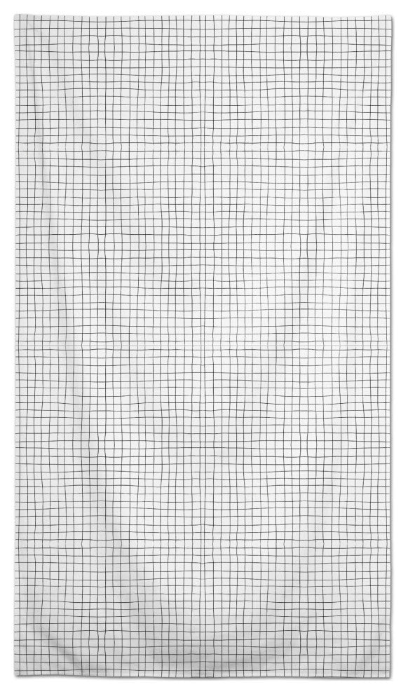 Penciled Grid Black 58x102 Tablecloth