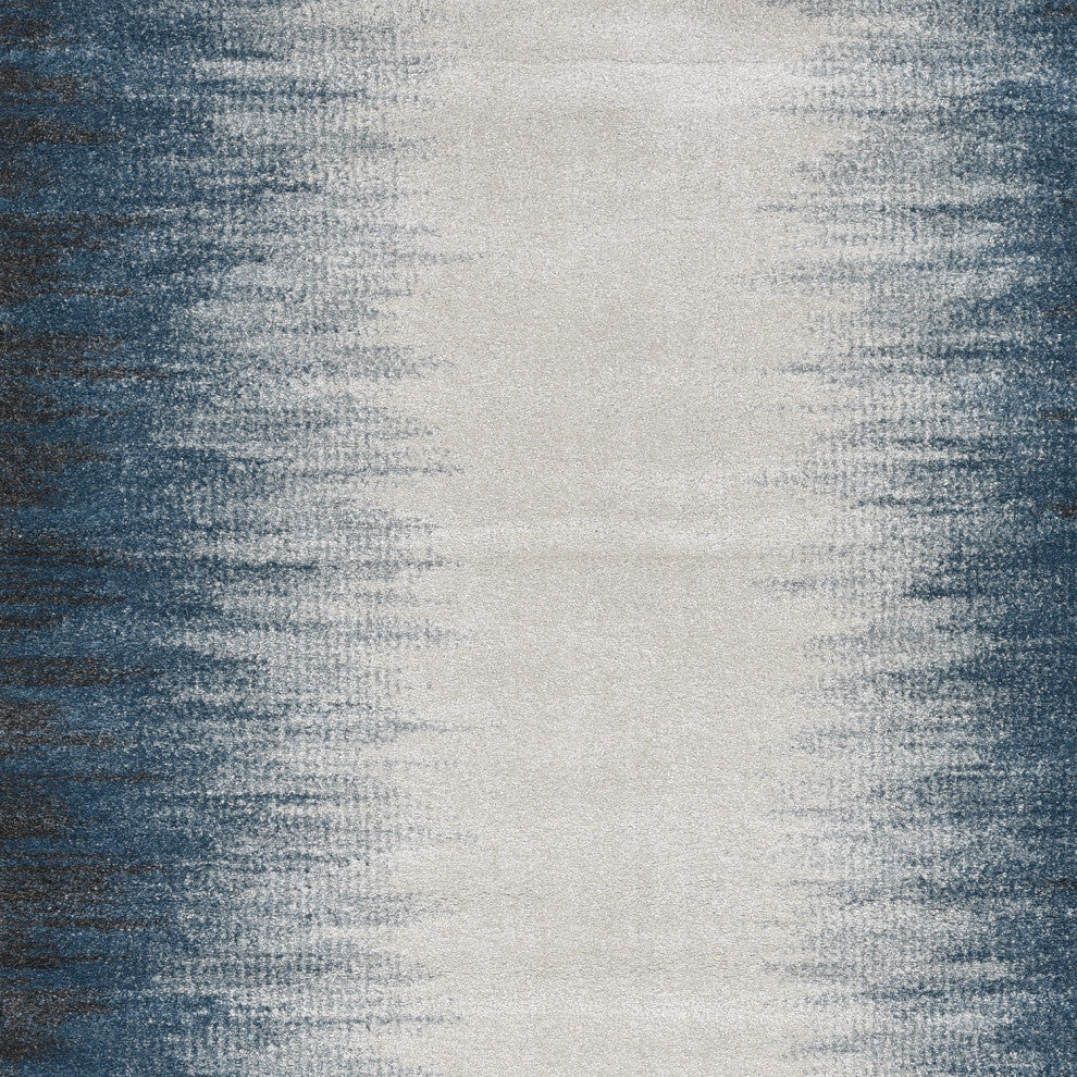KAS Landscapes 5909 Ivory Blue Ombre Area Rug, 5'3"X 7'7"