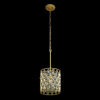 Windsor 1-Lt Crystal Pendant - French Gold/Matte Black