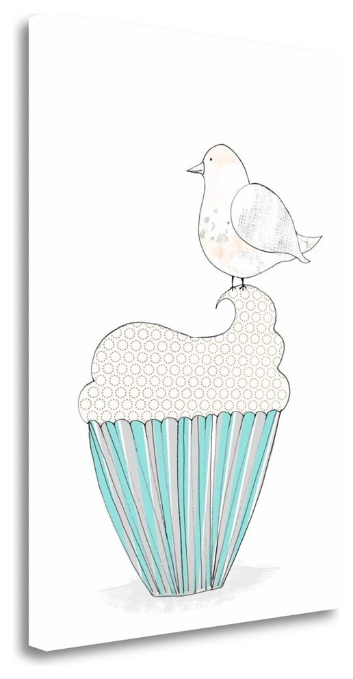 "Bird On A Cupcake" By Sarah Ogren, Giclee Print on Gallery Wrap Canvas