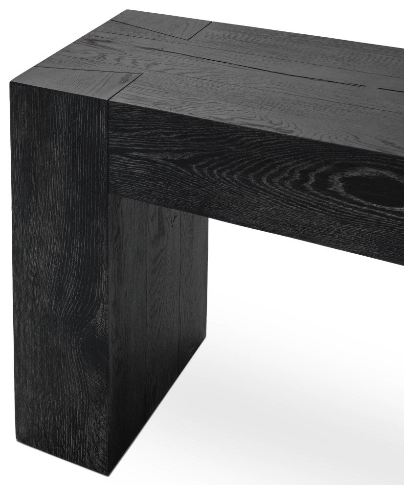 Bristol Cracked Oak 72" Console Table by Kosas Home, Meadow Black