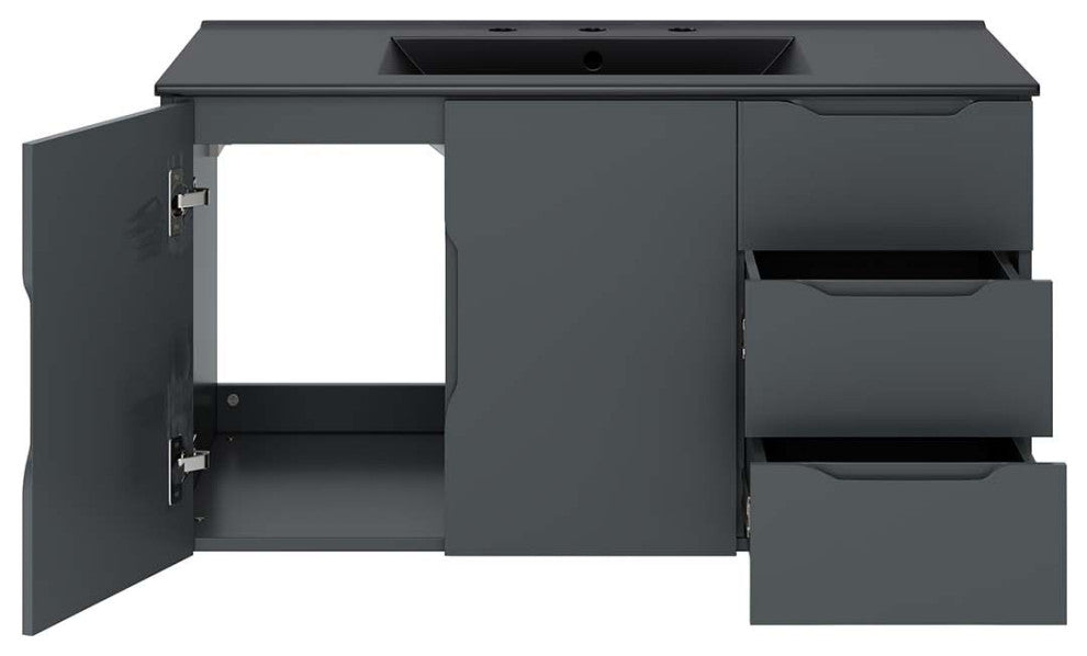 Vitality 36" Bathroom Vanity, Gray Black