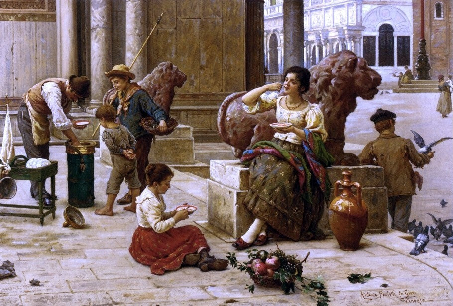 Antonio Paoletti An Afternoon Rest in the Piazza San Marco Gallery Wrap Canvas
