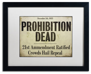 Color Bakery 'Prohibition' Art, Black Frame, White Matte, 20"x16"