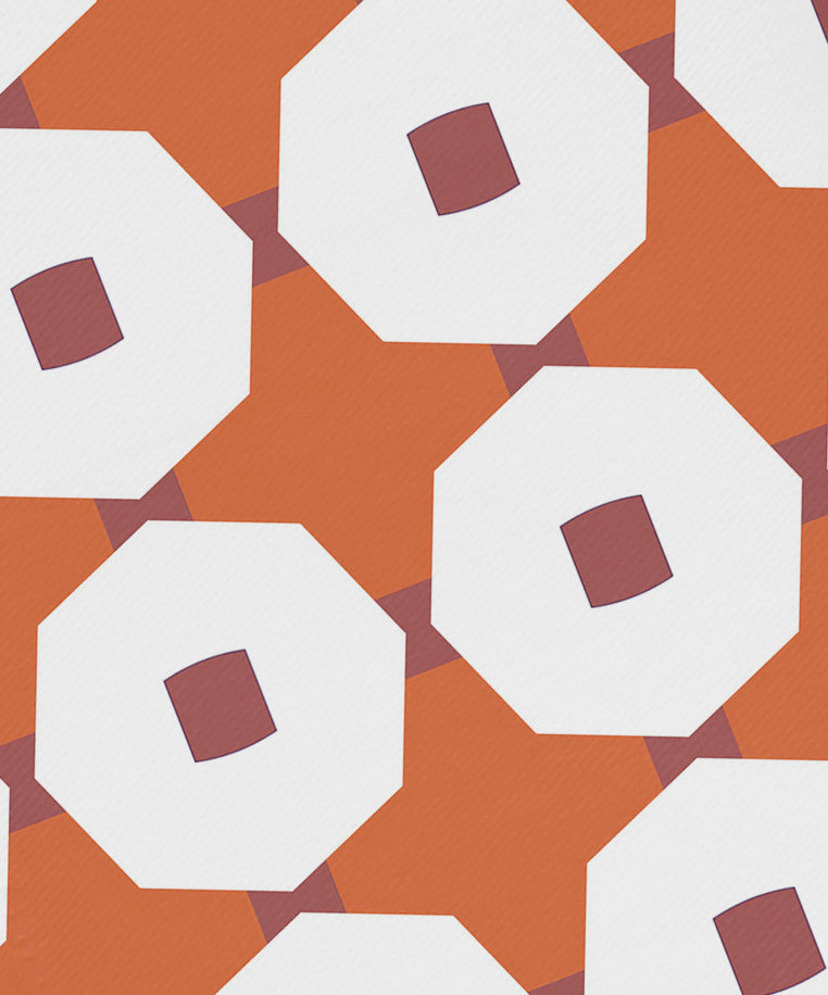 Button Up Geometric Print Napkin, Orange (Set of 4), 19 x 19"