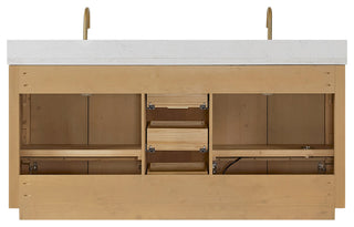 Cadiz Bath Vanity, Composite Stone Top, Washed Ash Grey, 72", No Mirror