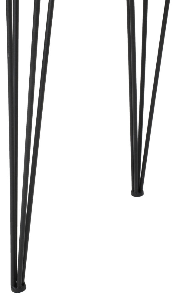 GDF Studio Aneissa Faux Live Edge Rectangular Dining Table, Natural/Black