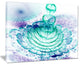 "Glossy Light Blue Fractal Flower" Floral Wall Art Canvas, 40"x30"