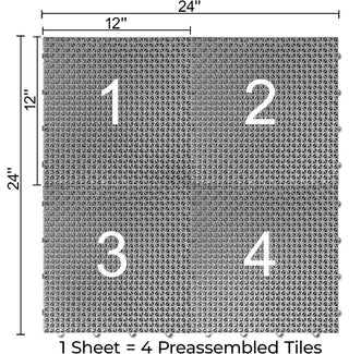 DT40BEIG DuraGrid Outdoor Modular Interlocking Multi-Use Plastic Deck Tile, Gray, 40 Pack