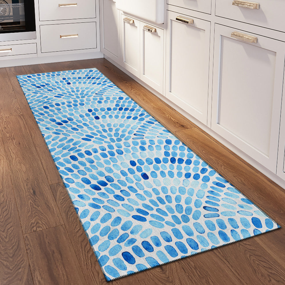 Indoor/Outdoor Seabreeze SZ7 Indigo Machine Washable 2'3" x 7'6" Runner Rug