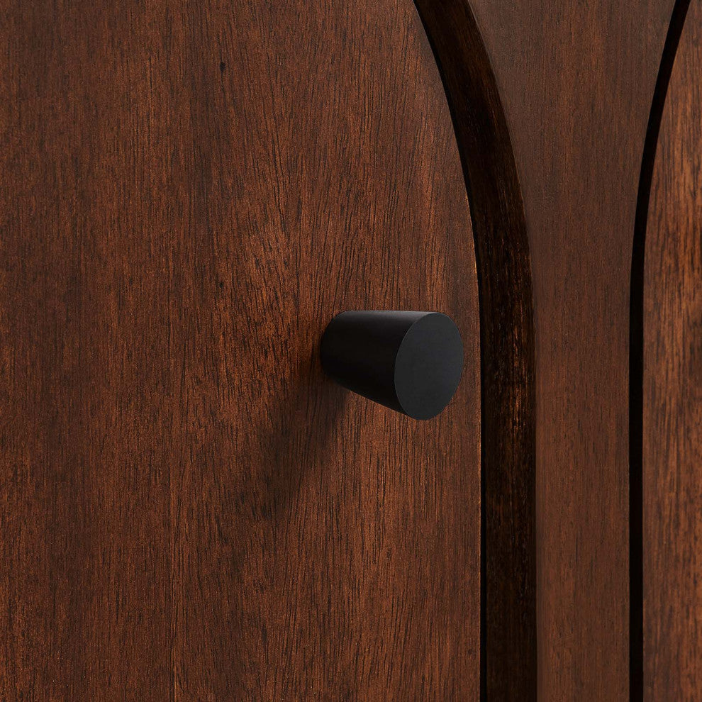 Appia 2-Door Arched Door Storage Cabinet - Walnut
