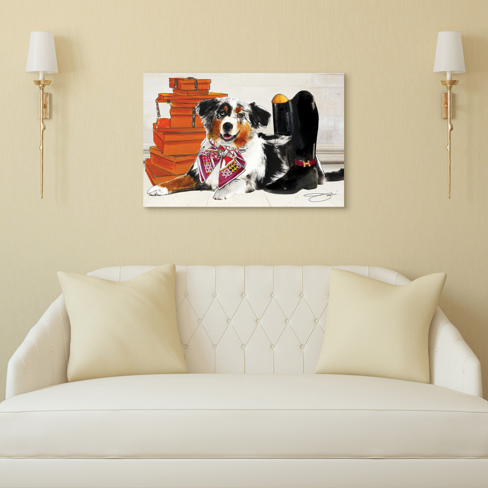 "Border Collie" Dog Wall Art Print Frameless Free Floating Tempered Glass Panel