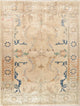 Consigned, Traditional Vintage Handmade Persian Distressed Area Rug, Beige, 8x11