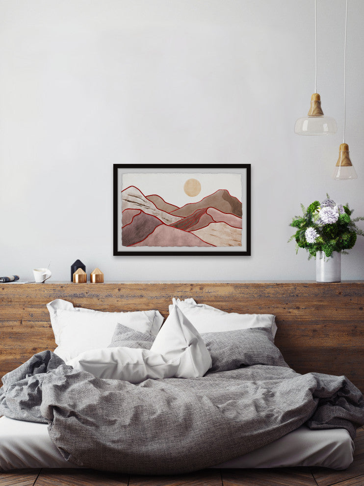 "Climb the Red Mountains" Framed Painting Print, 18x12