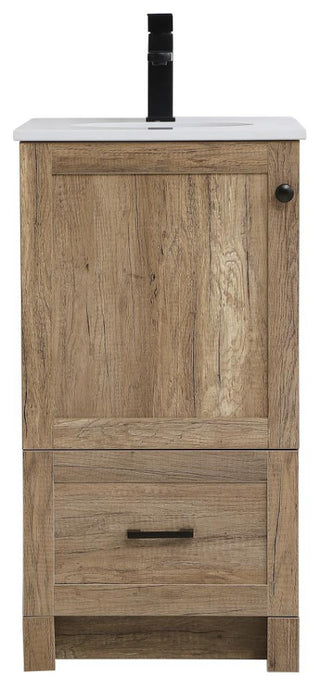 Home Living Single 18" Bathroom Vanity (Natural Oak)