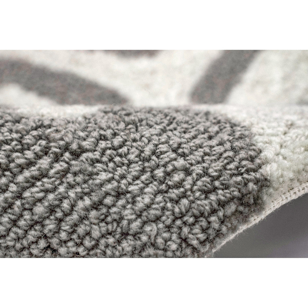 Capri Coral Border Indoor/Outdoor Rug, Silver, 7'6"x9'6"