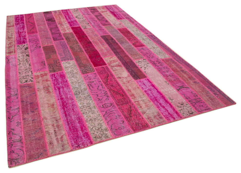 Rug N Carpet - Handwoven Turkish 6' 9" x 10' 0" Contemporary Patchwork Area Rug