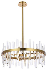 Elegant Lighting 2200D25 Serena 14 Light 25"W Crystal Drum - Black