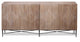 Zander 79" Carved Elm Wood Sideboard With Hand-Forged Iron Base