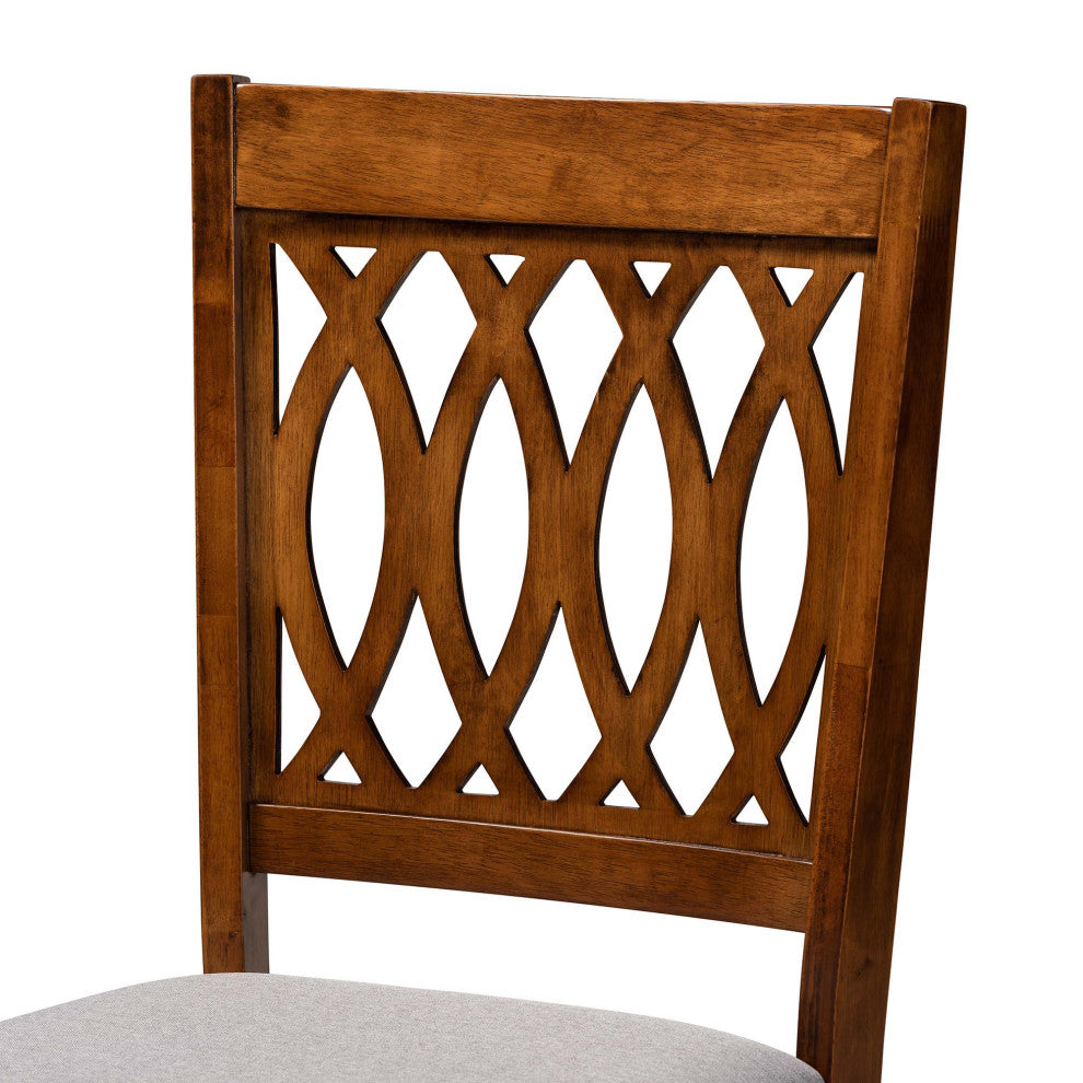 Denia Dining Collection, Gray/Walnut Brown, 5-Piece Dining Set