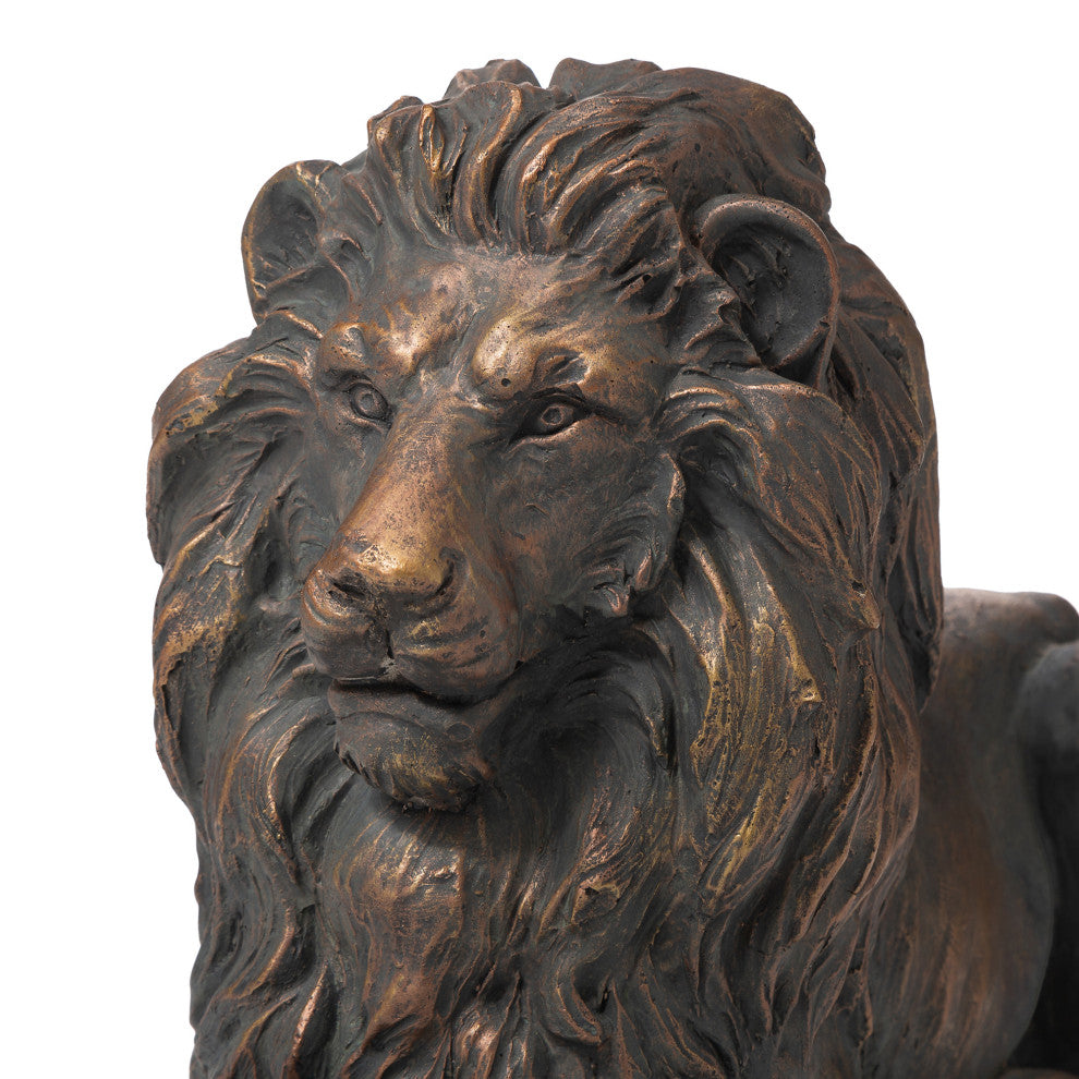 21.75"L MGO Lying Guardian Lion Statue