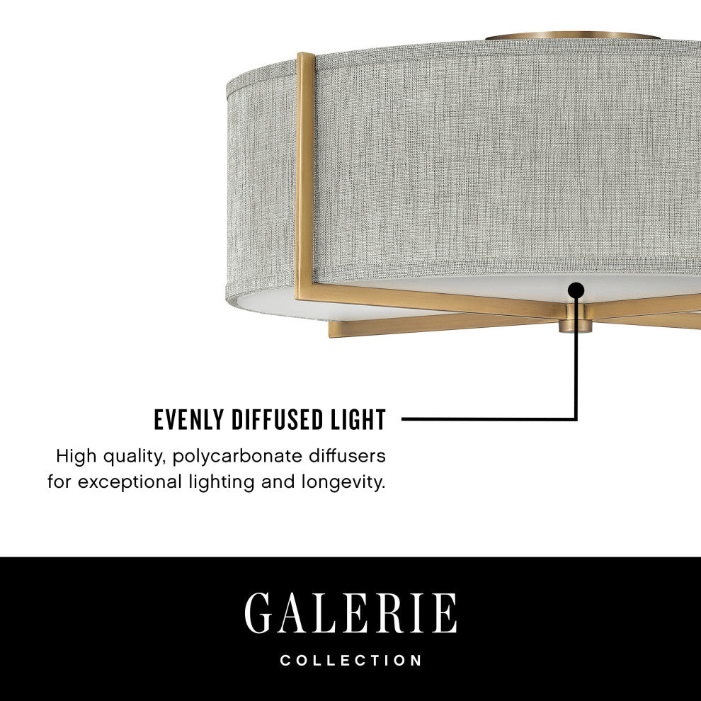 Hinkley Axis Medium Semi-Flush Mount, Heritage Brass