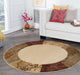Sedona Transitional Floral Beige Round Area Rug, 5' Round