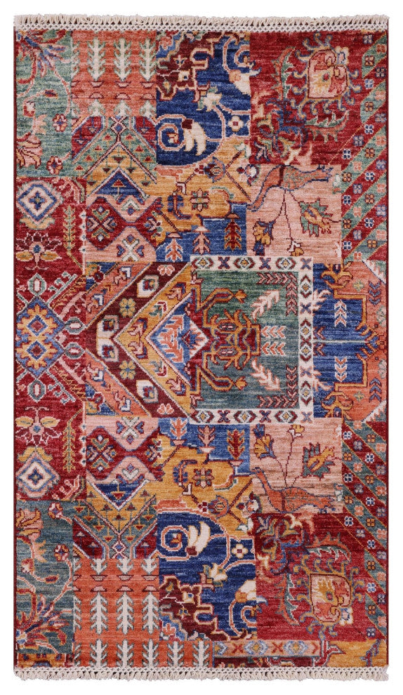 2' 7" X 4' 3" Super Kazak Handmade Wool Rug - Q12770