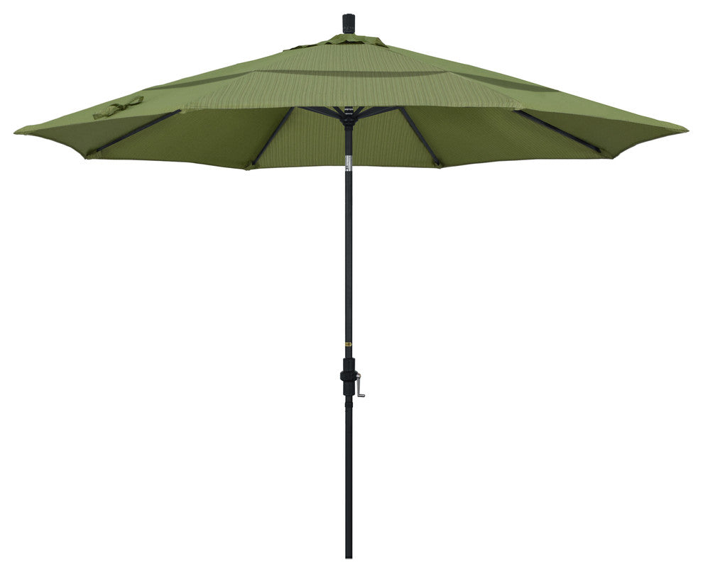 11' Aluminum Umbrella Collar Tilt Matted Black, Terrace Fern