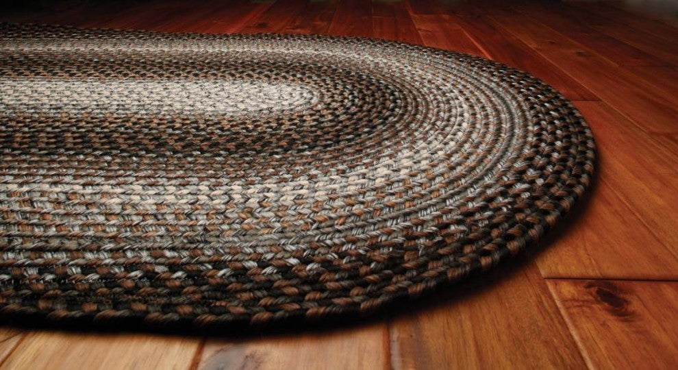 Homespice Midnight Moon Indoor/Outdoor Braided Rug, Grey, 4'x6', Oval