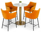Modrest Fairway Glam White Marble and Brushed Gold Bar Table