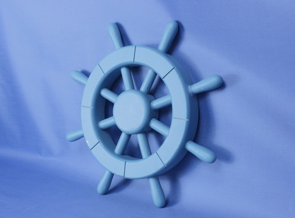 Decorative Ship Wheel, Light Blue, 12"