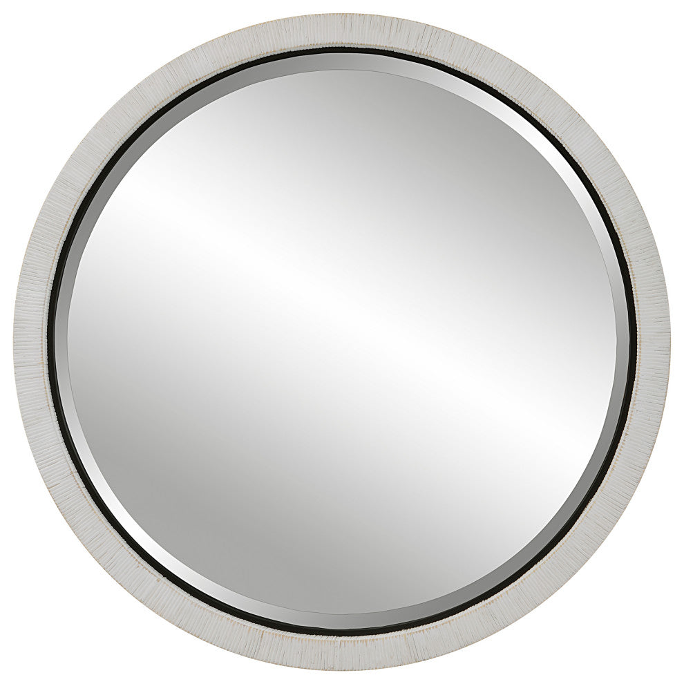 Uttermost 09860 Granada Whitewash Round Mirror