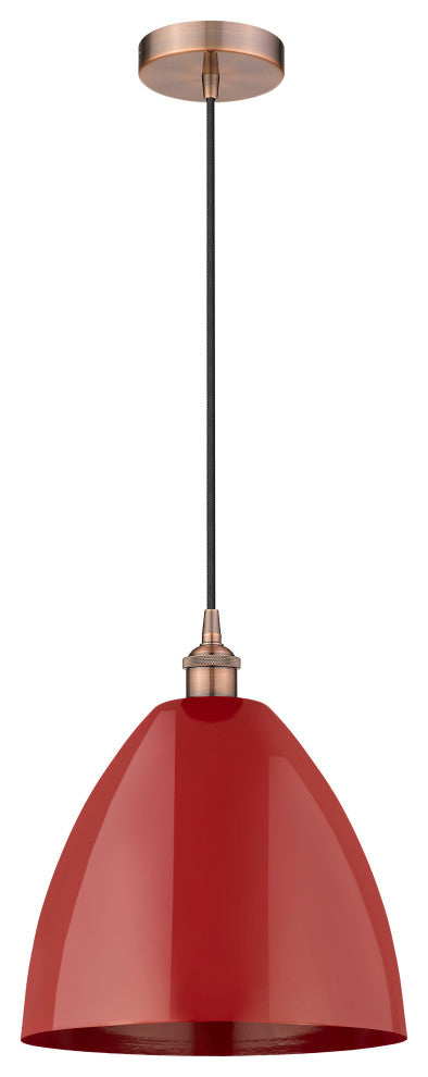 Innovations 616-1P-AC-MBD-12-RD-LED 1-Light Mini Pendant, Antique Copper
