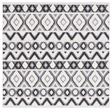 Safavieh Cottage Collection COT210B Rug, Ivory/Black, 6'7" X 6'7" Square