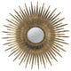 Benzara BM286103 Wall Mount Accent Mirror With Sunburst Iron Frame, Gold