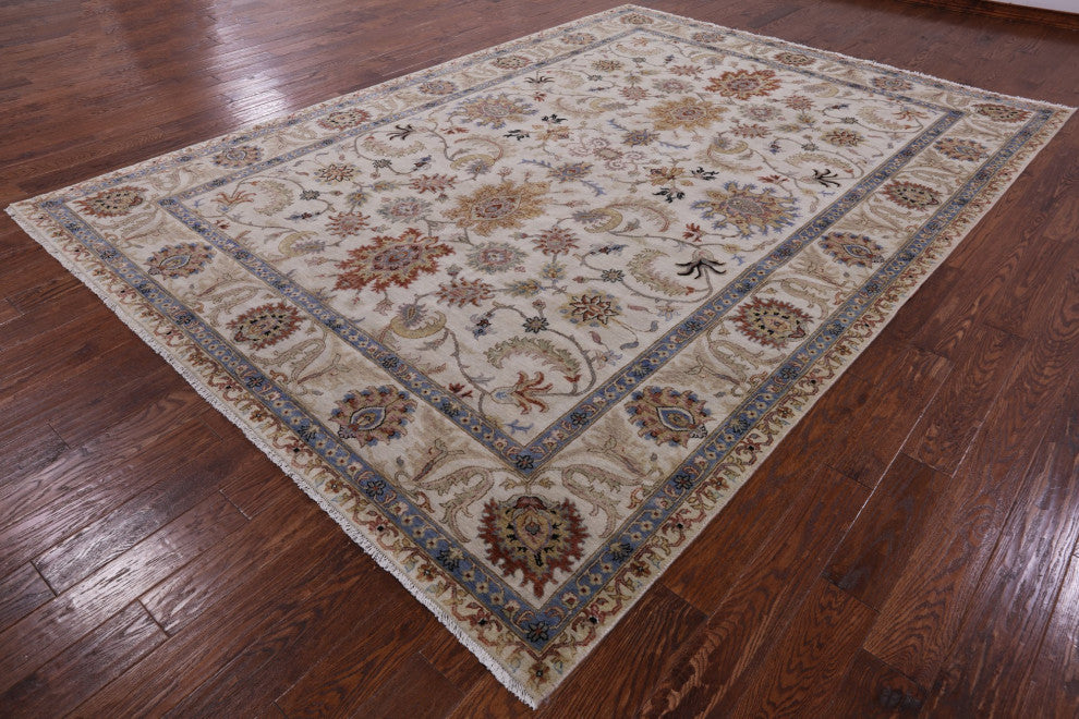 8' 8" X 12' 3" Hand Knotted Persian Tabriz Wool Rug Q9014