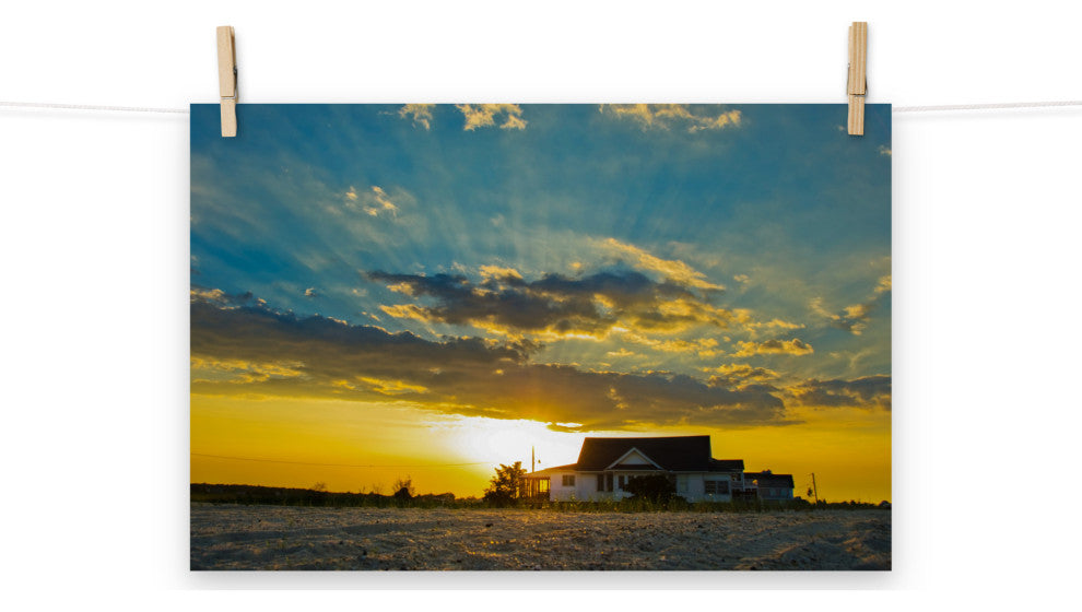 Sunset at Bowers Landscape Photo, Coastal Unframed Wall Art Print, 12" X 18"