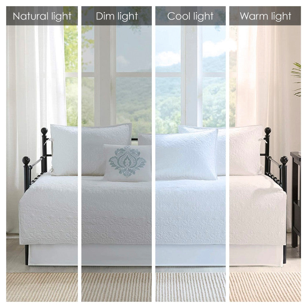 Madison Park Quebec 6 Piece Reversible Daybed Cover Set, White