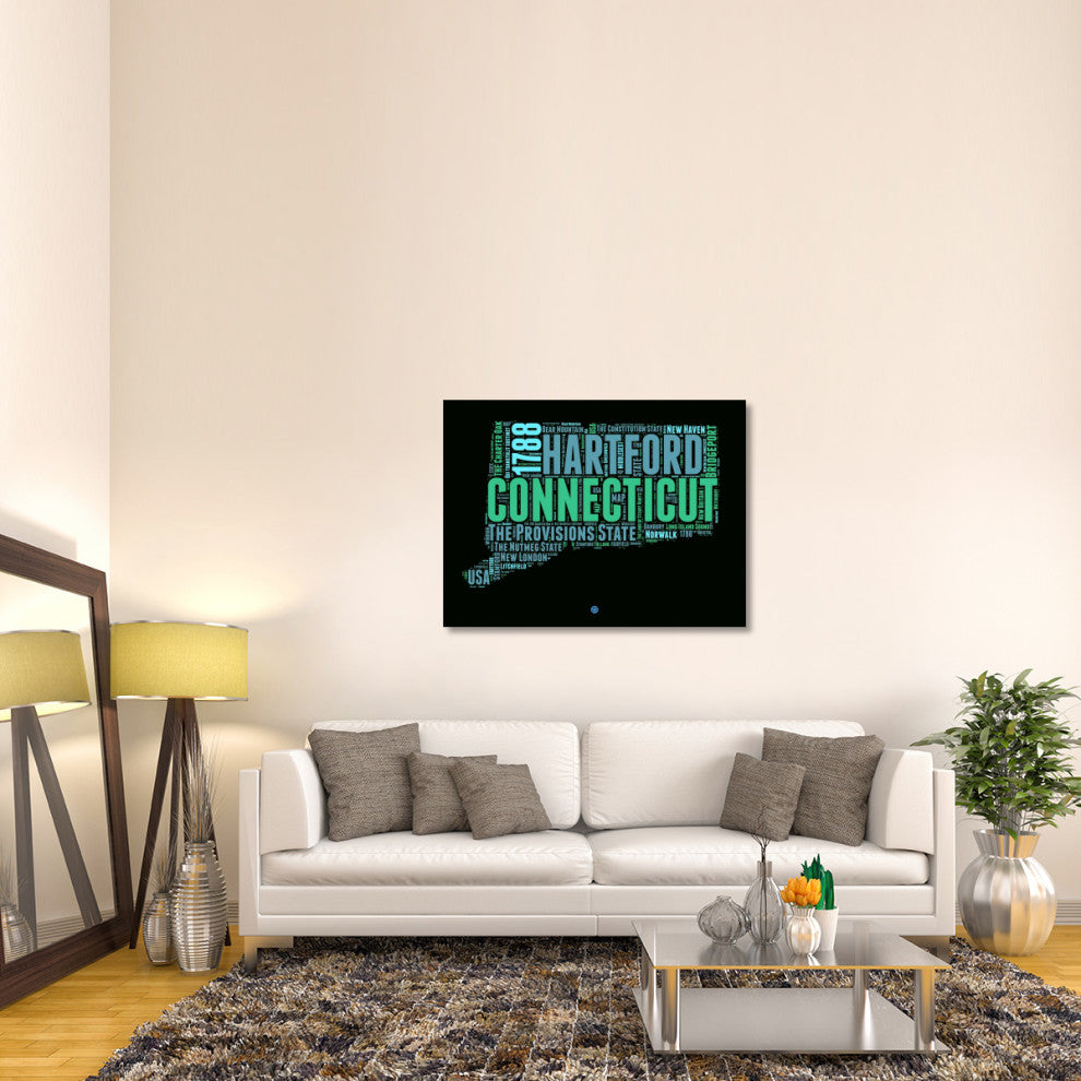 "Connecticut Word Cloud 1" Fine Art Print