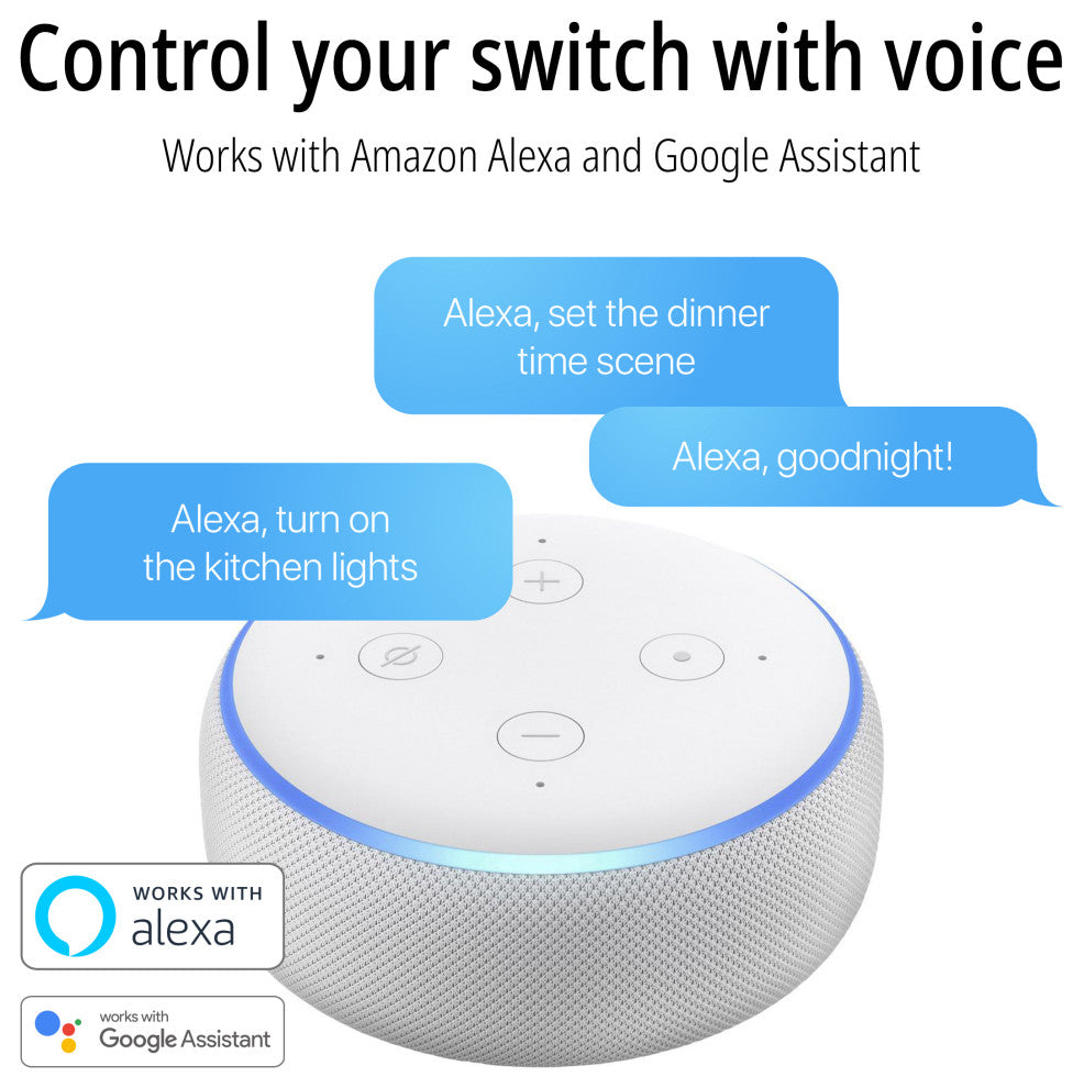 Smart Ligting LED Display Dimmer Switch WiFi Remote App Control, No Hub Required