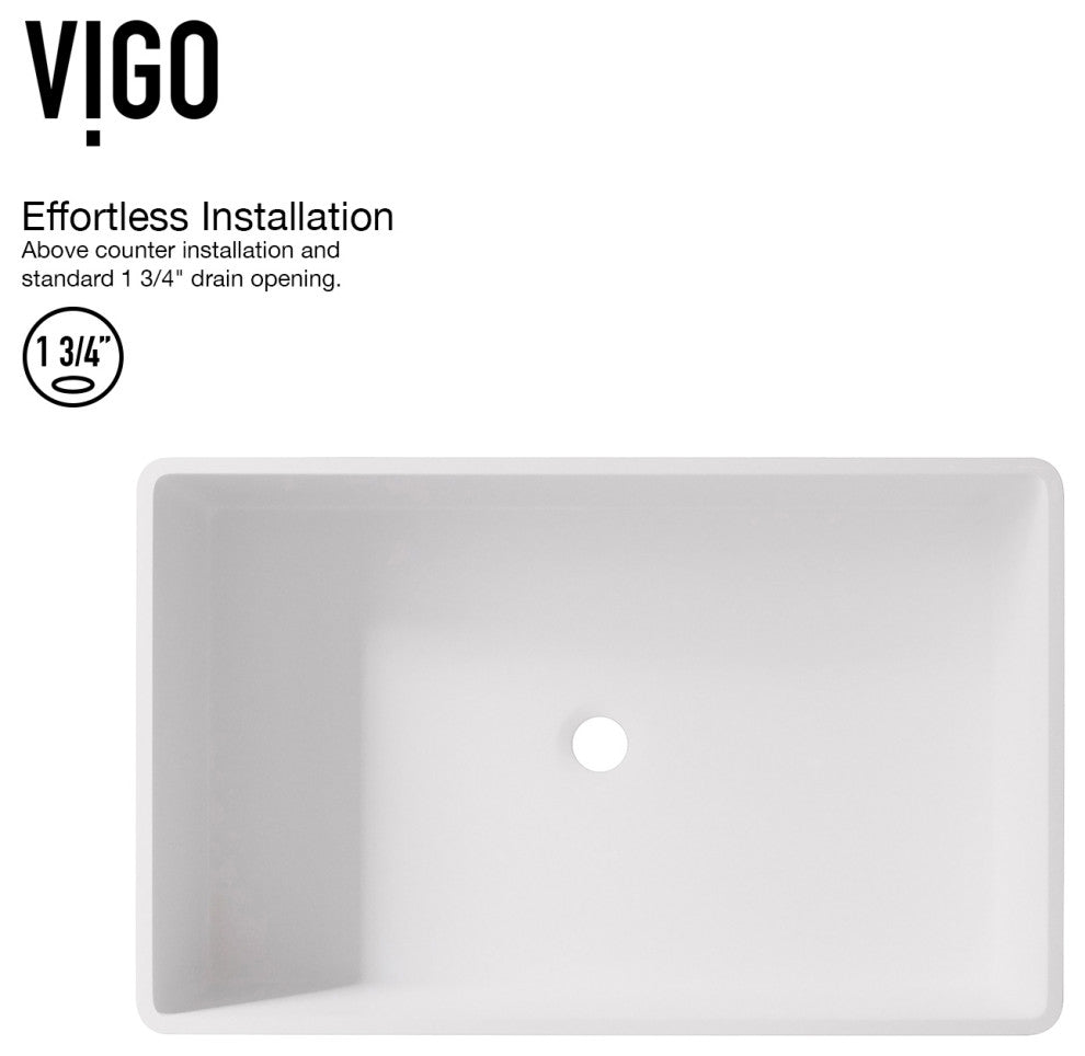 Magnolia 21"L x 14"W MatteStone Vessel Sink and Olus Wall Mount Faucet Set